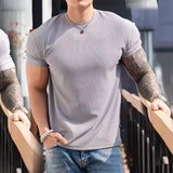 AIDASE  -  280g Heavy T-shirt Fabric Shoulder Pads With Large Anti-wrinkle Quick Drying Fitness Wear Sports Short Sleeve T-shirt For Men aidase-shop