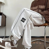 AIDASE  -  Trendy Version Personalized Street Fashion Loose Casual Pants Men's Patchwork Pocket Striped Drawstring Straight Sports Trousers aidase-shop