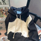 Aidase Sweatshirt for Men Black Hooded Male Clothes Hip Hop Splicing Hoodies Sweat Shirt Emo Welcome Deal Novelty and Cheap Autumn S aidase-shop