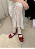 AIDASE  -  Leather Women Mary Jane Shoes Fashion Shallow Butterfly-knot Shoes Spring Autumn Wedding Party Shoes aidase-shop
