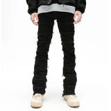 Aidase Heavy Industry Hole Frayed Destruction Waxed Jeans Mens High Street Retro Straight Ripped Pencil Pants Oversize Denim Trousers aidase-shop