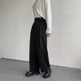 AIDASE  -  Korean Black Suit Pants Men Oversized Fashion Social Mens Dress Pants Loose Straight Wide Leg Pants Mens Office Formal Trousers aidase-shop