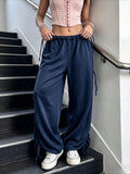 AIDASE  -  Women Y2K Oversized Baggy Pants Low-rise Elastic Waist Drawstring Wide Leg Trousers Loose Streetwear Casual Sweatpants aidase-shop