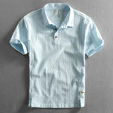 AIDASE  -  Summer New Fashion Men's Simple Shirt Square Collar Casual Loose Half-sleeved Versatile Handsome Top aidase-shop
