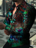 AIDASE  -  New Printed Casual Slim Fit Youth Men's Irregular Pattern Print Long Sleeve Shirt aidase-shop