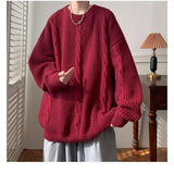 AIDASE  -  Twist Round Neck Sweater and Sweater for Men Trendy Brand Lazy Style Retro Top aidase-shop