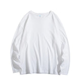 Oversized Men's T-shirts Long Sleeve Quality Cotton Fashion Korean Clothing Tops Solid Color Harajuku Male Tees aidase-shop