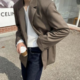 AIDASE  -  Autumn 100% Cotton Small V-neck Long Sleeve T-shirts Men Korean Casual Solid Color High-end Design Loose Bottoming Shirt Men aidase-shop