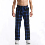 AIDASE  -  Men's Casual Plaid Yoga Pants Straight Leg Home Leisure Trousers Summer New Arrival Sport Style Comfortable Men's Long Pants aidase-shop