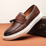 Aidase New Fashion Leather Men Party and Wedding Casual Loafers Italian Men's Dress Shoes Comfortable Breathable Men Shoes Big Size 46 aidase-shop
