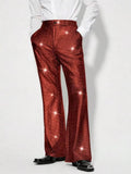 AIDASE  -  Performance Casual Pants Shiny Sequin Plaid Pattern Evening Show Off-Waist Dressing Bottoms Men's Fashion aidase-shop