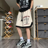 AIDASE  -  High Street Hip Hop Men and Women Summer Personalized Capris American Trendy Letter Printing Loose Sports Casual Shorts y2k aidase-shop