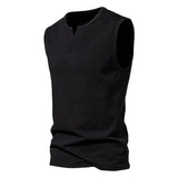 AIDASE  -  Men's Wide Shoulder Vest for Foreign Trade, Henry Collar Sleeveless T-shirt, Cotton Shirt, Camisole, Casual T-shirt for Men aidase-shop