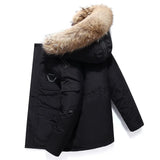 AIDASE  -  Winter Men Black White Dark Red Solid Color Loose Fit Simple Basic Casual Trendy Long Sleeve Hooded Thicken Parkas Male Coats aidase-shop