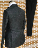 AIDASE  -  Classic Wedding Men Suits Sprayed New Shine Tailor-Made Groom 3-Pcs Business Suits Singer Formal Occasions Party Size Customized aidase-shop