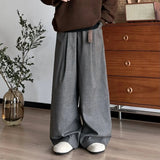 AIDASE  -  Loose Casual Pants Men Women Straight Leg Wide Leg Pants Drapey Long Pants Vintage Plaid Belted Loose Fit Casual Trousers aidase-shop