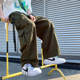 AIDASE  -  Japanese Overalls Men Functional Multi-pocket Pants Korean Urban Streetwear Trend High-end Elastic Waist Lace Casual Trousers aidase-shop