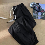 AIDASE  -  Autumn and Winter Casual Pants Heavy duty Double sided Cotton Athletic Pants Trendy Brand Letter Steel Printed Legged Pants aidase-shop