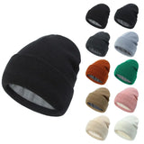 Aidase Winter Soft Thick Fleece Lining Beanie Hat for Men Women Warm Kniting Cuffed Beanie Outdoor Ski Hats Unisex Cycling Ski Caps aidase-shop