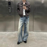 AIDASE  -  Four Seasons Fashion Men's Light Blue Casual Trendy Simple Basic Daily Straight Loose Denim Trousers Male Jeans Pants Clothes aidase-shop