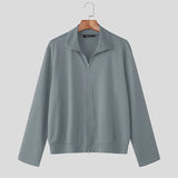 AIDASE  -  Men Sweatshirts Solid Color Lapel Long Sleeve Zipper Male Hoodies Cardigan Streetwear Autumn 2025 Casual Male Outerwear aidase-shop