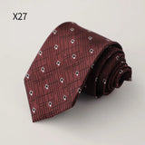 AIDASE  -  New Trendy Men's Silk Ties Jacquard Dot Floral Necktie 8cm Brown Green Neck Tie Daily Wear Shirt Suit Cravat Wedding Groom Gift aidase-shop