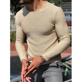 AIDASE  -  Men's Long Sve Knitted Pullover Sweater Casual Briti Sle round Ne Ribbed Boting Large Size Acrylic Spring Season aidase-shop