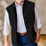 44.59Aidase Men Vests Sleeveless  Stand Up Collar Single Breasted Solid Color Lightweight Cardigan High Quality Male Outerwear chaleco aidase-shop