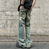AIDASE  -  Summer New Fashion Men's Zipper Straight Pants Retro Trend Jeans Washed Loose Pants Trend Casual Clothing Blue Jeans aidase-shop