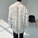 AIDASE  -  Men Wave Tassels Semi-transparent Loose Casual Long Sleeve Vintage Fashion Party Dress Shirts Blouses Stage Clothing Costume aidase-shop
