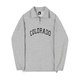 AIDASE  -  American Half Zipper Stand Collar Sweatshirts Men's Autumn Letter Pullover Coats Trendy Loose Long Sleeved College Sports Shirt aidase-shop
