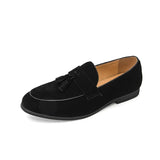 AIDASE  -  Brand Fashion Purple Dress Tassels Loafers Male Business Flats Office Casual Suede Leather Shoes Mens Comfortable Dress Shoes aidase-shop