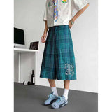 AIDASE  -  American Style Male Shorts Contrast Color Plaid Casual Pants Summer 2025 New Loose Versatile Straight-leg Menswear aidase-shop