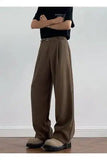 AIDASE  -  Summer American Style Suit Pants Loose Straight-leg Casual Thin Solid Color Draped Floor-Length Men Trousers Tide 21E6758 aidase-shop