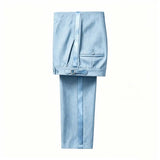 AIDASE  -  New Casual Solid Color Suit Trousers Men Spring Trendy Belt High Waist Pants Male Business Office Fashion Pleated Straight Pants aidase-shop