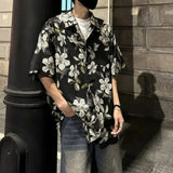 AIDASE  -  Men's Clothing Vintage Floral Print Cuban Collar Hawaiian Vacation Beach Shirt Summer Casual Streetwear Short Sleeve Loose Tops aidase-shop