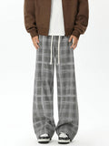 AIDASE  -  Spring Plaid Distressed Baggy Pants For Men Casual Sports Loose Straight-Leg Sweatpants High Street Fashion Y2K Trousers aidase-shop