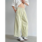 AIDASE  -  Summer Men's Linen Wide-Leg Cropped Pants High Waist Drawstring Casual Trousers aidase-shop