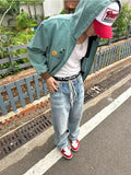 AIDASE  -  Y2K Retro Gothic Zip Hoodie Coat Y2K Retro Streetwear Loose Harajuku Casual Fashion Street Men Clothing Jacket Top Winter aidase-shop