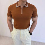 AIDASE  -  Ice Silk Knitted Thin Short Sleeved Men T-shirt Half Sleeved 2025 American Korea Fashion Male Tops Loose aidase-shop