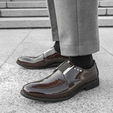 AIDASE  -  Luxury Brand Men's Shiny Leather Shoes High-end Occasions Business Men's Formal Shoes Classic Loafers Brown Retro Shoes aidase-shop