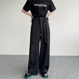 Aidase Oversized Black Suit Pants Men Fashion Social Mens Dress Pants Korean Loose Straight Wide Leg Pants Mens Office Formal Trousers