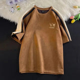 28.56Aidase Summer Hip Hop American Street Men and Women Trendy Personality Letter Round Neck Short Sleeve Couple Loose Casual T-shirt Top aidase-shop