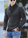 Korean Fashion Autumn Men Casual Vintage Style Sweater Wool Turtleneck Oversize  Winter Men Warm Cotton Pullovers Sweaters aidase-shop