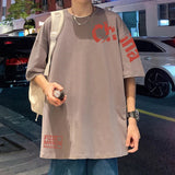 AIDASE  -  Fashion O-Neck Printed Korean Asymmetrical T-Shirt Men's Clothing Summer New Oversized Casual Pullovers All-match Tee Shirt aidase-shop