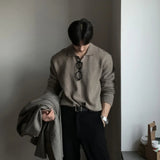 AIDASE  -  Loose Black Knitwear for Men Autumn New Style Japanese Style Loose Size Large Spring Autumn Men's Pullover Sweater aidase-shop