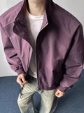 AIDASE  -  New Harajuku Stand Collar Zipper Bomber Jackets For Men Casual Patchwork Loose Baseball Clothes American Vintage Trendy Coat aidase-shop