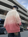 Aidase winter fits men 2024 Men Autumn Winter New Imitation Mink Sweater Top Male Gradient Round Neck Jumpers Mens Long Sleeve Warm Knitted Tops aidase-shop