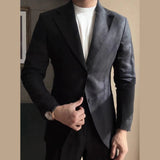 AIDASE  -  High Quality Linen Blend Business Dress Suit Wedding Suit Men Versatile Casual Office Party Prom Costume Homme Men Tuxedo Suit aidase-shop