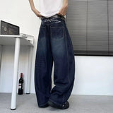 AIDASE  -  Fashion Washed Men Wide-Leg Jeans Summer Loose Casual Vintage Straight Denim Pants Fashionable Men's Trousers 21E6593 aidase-shop